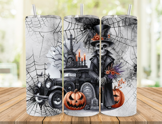 Skeleton and Pumpkins