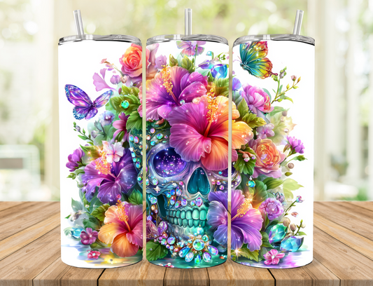 Skull and Flowers