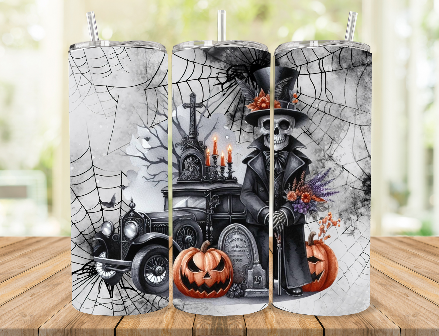 Skeleton and Pumpkins