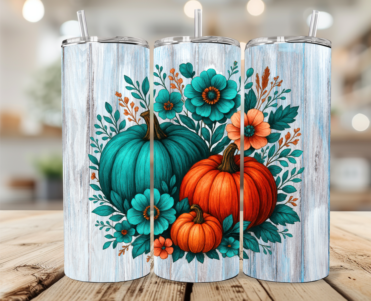 Pumpkins and Flowers